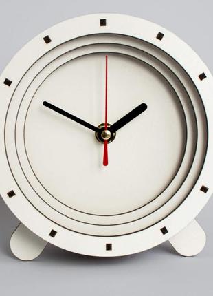 Круглые часы настольные часы часы белые 15 см глубокие часы часы с черными стрелками...