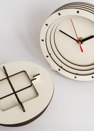 Круглые часы настольные часы часы белые 15 см глубокие часы часы с черными стрелками...