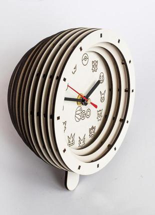 Часы покемоны белые круглые часы часы с белого дерева черные стрелки на часах часы на ножках pokemon go2 фото