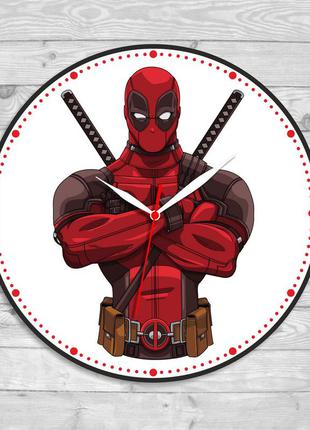 Дедпул годинник настінний круглий дедпулгодинника годинника для підлітків безшумний годинник годинник для стіни діаметр 30 см