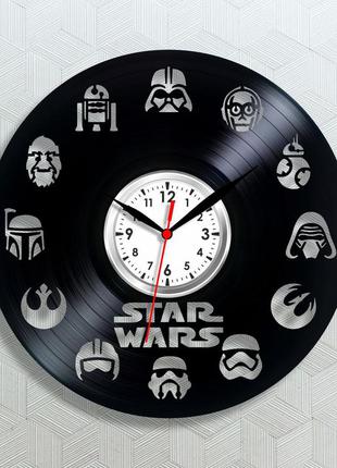 Годинник із вінілу star wars годинник декор у кімнату зоряний годинник годинник з логотипом вініл на стіну 300 мм