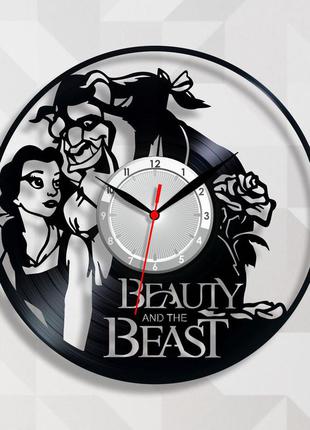 Мультяшний годинник красуня та чудовисько годинник годинник із вінілу годинники на подарунок дівчинці годинник у дитячу вініловий декор