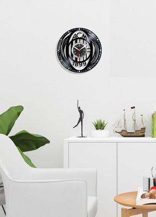 Футбольний клуб мілан годинники фк мілан вінілові вироби годинники для стіни прикраса холу тихий годинник годинник круглий2 фото