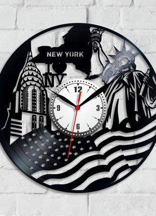 Нью-йорк годинник настінний годинник new york статуя свободи декор у дитячу кімнату вініловий годинник розмір 300 мм