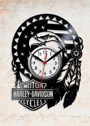 Байкер мотоцикл годинник годинник годиннику з вінілу годинника з мотоциклами годинники в гаражі орел американський орел кварцовий механізм1 фото