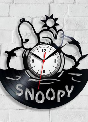 Снупі пес годинник вініл на стіну годинник у кімнату snoopy мульт персонаж дитячий годинник 300 мм