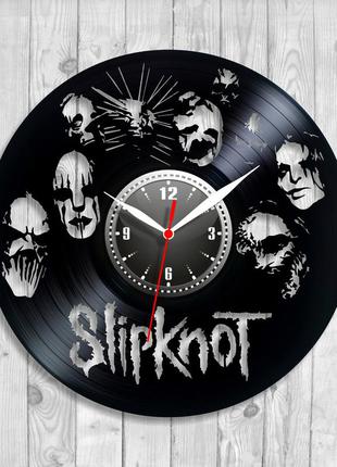 Сліпот годинник вінілова пластинка slipknot хеві-метал чорний годинник сліпот маски круглий годинник діаметр 300 мм