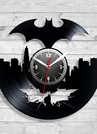 Бетмен часы часы с винила часы супергерой batman часы настенные марвел герой черные часы ночной город 30 см