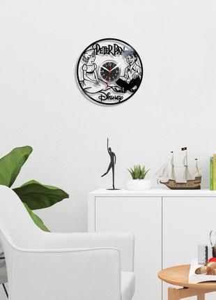 Мультяшний годинник пітер пен колір чорний peter pan годинник з мультика годинник для дівчинки годинник на стіну вініловий декор2 фото