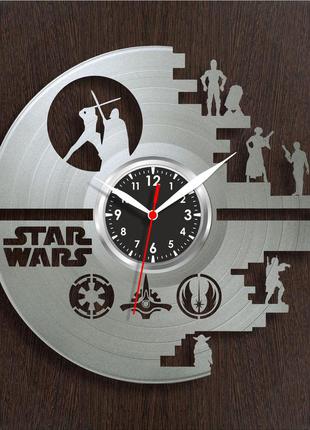 Star wars годинник у кольорі срібла зоряні війни годинники з вінілу декор у кімнату годинник на стіну зірковий війни годинник2 фото