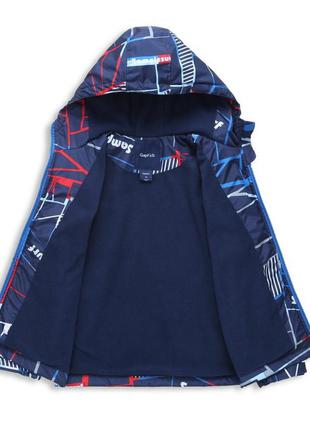 Дитяча куртка для хлопчика на флісі "спорт" синій3 фото