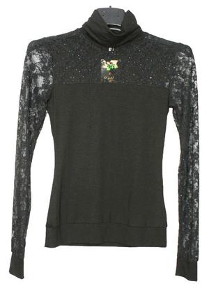 Гольф для девочки подростковый с гипюром