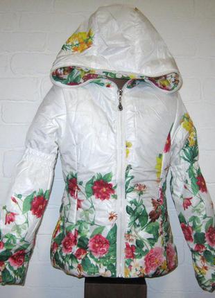 Куртка для девочки "цветы", весна осень2 фото