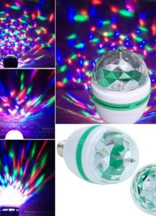 Диско лампа laser rotating lamp вращающаяся светодиодная диско лампа