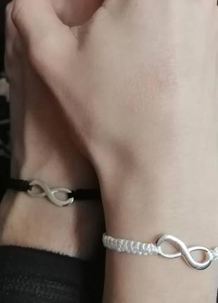 Парні браслети не разлучники зі знаком нескінченності , перевернута восмерка , символ любові , купити не дорого харків , україна. обмін