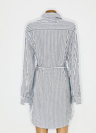 Сукня сорочка туніка блуза жіноча літнє стильна пляж тренд базова подовжена модна натуральна довгий рукав смужка коттон2 фото
