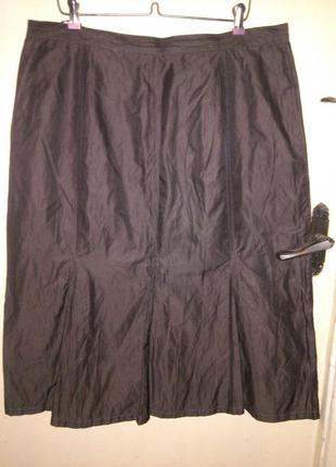 Элегантная,коричневая юбка-8-ми клинка,большого размера,ulla popken2 фото