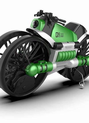 Квадрокоптер-трансформер qy leap speed pro дрон-мотоцикл на р / у 2 в 1 зелений (5722)