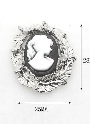 Набір срібних гудзиків застібок брошок чорних для декору 10 шт2 фото