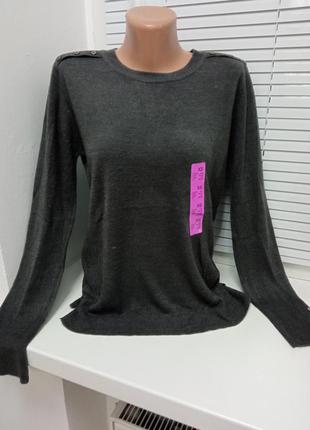 Серый женский реглан с пуговичками primark. кофта. кофточка графит