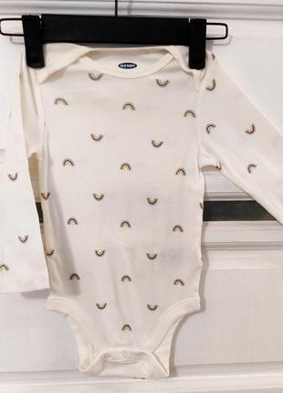 Боди натуральный 100% хлопок с радугой 18-24 месяца