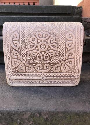 Сумка шкіряна жіноча,сумка з тисненням.