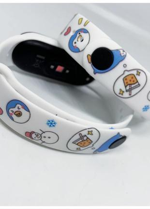 Ремешок mi band 3 mi band 4 mi band 5 mi band 6 🐧 ⛄️❄️🎄👍3 фото