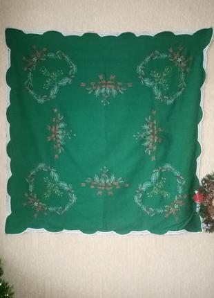 Новогодняя/рождественская скатерка-салфетка с вышивкой, германия, винтаж