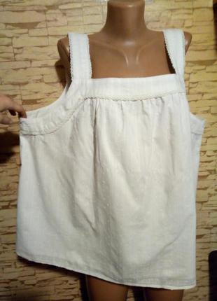 Белоснежная натуральная майка блуза