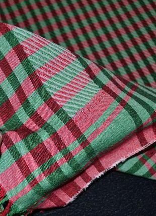 Арафатка шемаг платок косынка шарф клетка красная с зеленым9 фото