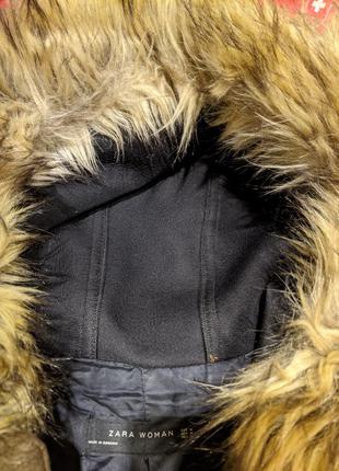 Полупальто пальто с капюшоном от zara натуральное 100% вискоза3 фото