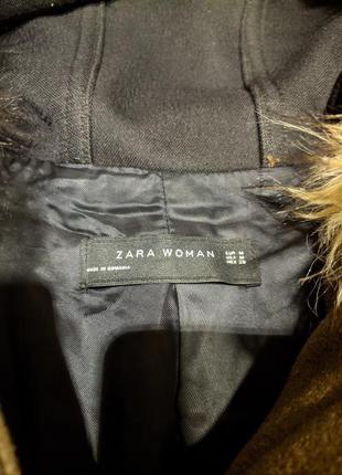 Полупальто пальто с капюшоном от zara натуральное 100% вискоза2 фото