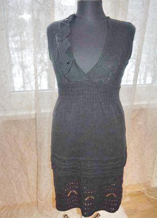 Шикарное трикотажное теплое платье-сарафан1 фото