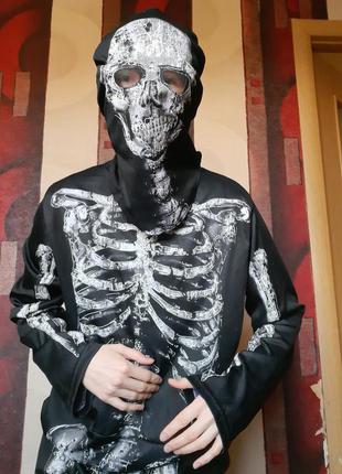 Костюм скелет р.m 44-46  карнавальный хеллоуин новогодний helloween1 фото