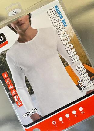 Чоловіча натільна футболка лонгслів із довгим рукавом і котонові штани турецької фірми oztas!4 фото