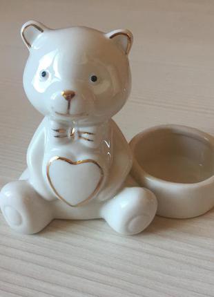 Подставка под свечи мишка керамика