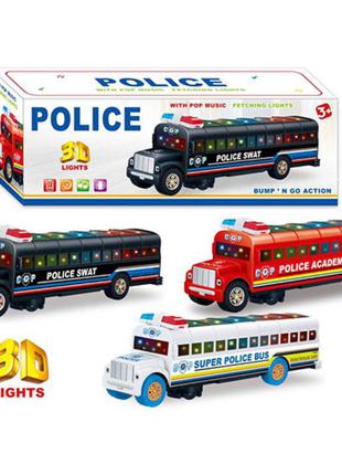 Музичний поліцейський автобус,грає.світиться і їздить.