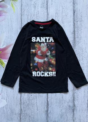 Крута кофта реглан санта новорічний светр голограма matalan 8лет