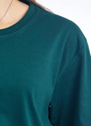 Жіноча темно зелена футболка, бавовна 100%, щільність 160 , футболки з нанесенням логотипів5 фото