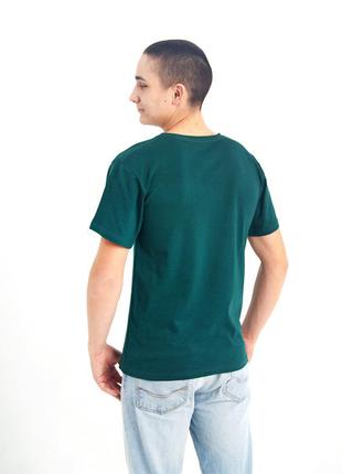 Жіноча темно зелена футболка, бавовна 100%, щільність 160 , футболки з нанесенням логотипів6 фото