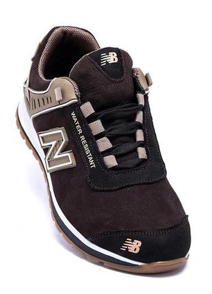 Мужские кожаные кроссовки nb clasic brown6 фото