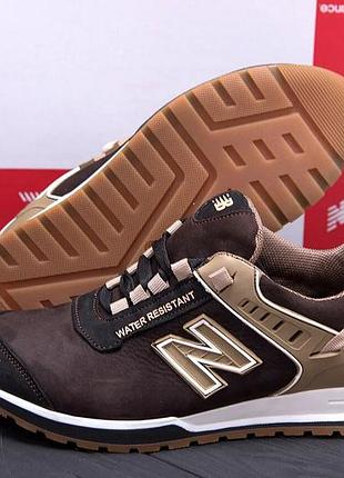Мужские кожаные кроссовки new balance clasic brown