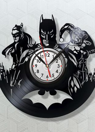 Часы с винила batman бетмен часы часы супергерой часы настенные марвел герой черные часы ночной город 30 см