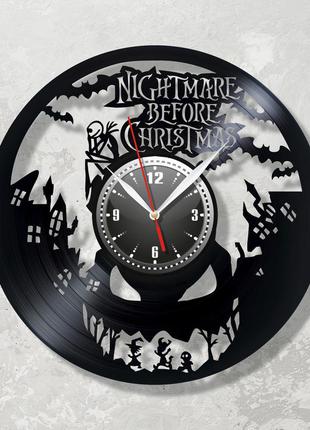Кошмар перед різдвом годинник вініловий годинник nightmare before christmas годинник на стіну чорний годинник подарунок дітям