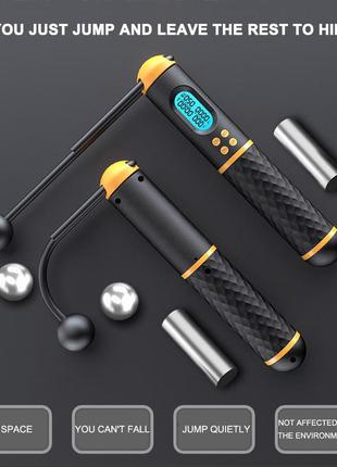 Умная скоростная скакалка на подшипниках с электронным счетчиком прыжков, калорий и...