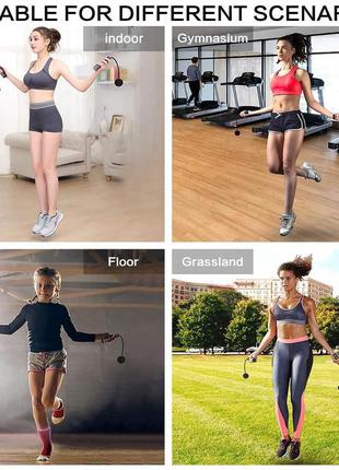 Умная скоростная скакалка на подшипниках с электронным счетчиком прыжков, калорий и...