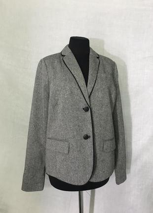 Шерстяной серый пиджак gap прямой1 фото