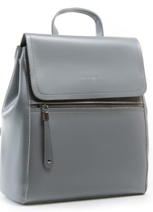 Кожаный женский рюкзак а. rai 012-45 серого цвета, городской рюкзак девушке на каждый день из натуральной кожи