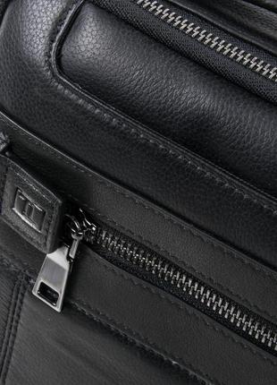 Мужская наплечная сумка-планшет из натуральной кожи bretton черного цвета сумка-барсетка мужчине3 фото