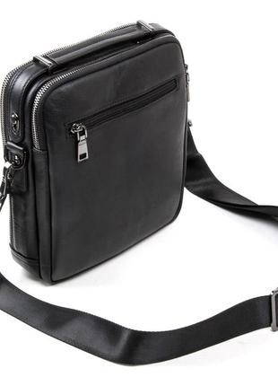Мужская наплечная сумка-планшет из натуральной кожи bretton черного цвета сумка-барсетка мужчине2 фото